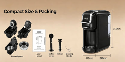 Vatertagsgeschenk, CAFELFFE MK-603 Kapsel Kaffeemaschine, 20 Bar Espressomaschine, Heiß- und Kaltkaffee, Kompatibel mit NS/DG/ESE Kapseln und gemahlenem Kaffee, 0.6L Abnehmbarer Wassertank, Automatische Abschaltung, Ideal für die Küche zu Hause und als Ge