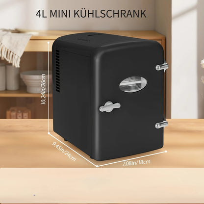 4-Liter Kleinkühlschrank für Haushaltsgeräte - Leise und effiziente Kühlung, tragbar und leicht zu transportieren, Desktop- und Auto-Dual-Use, super praktisch