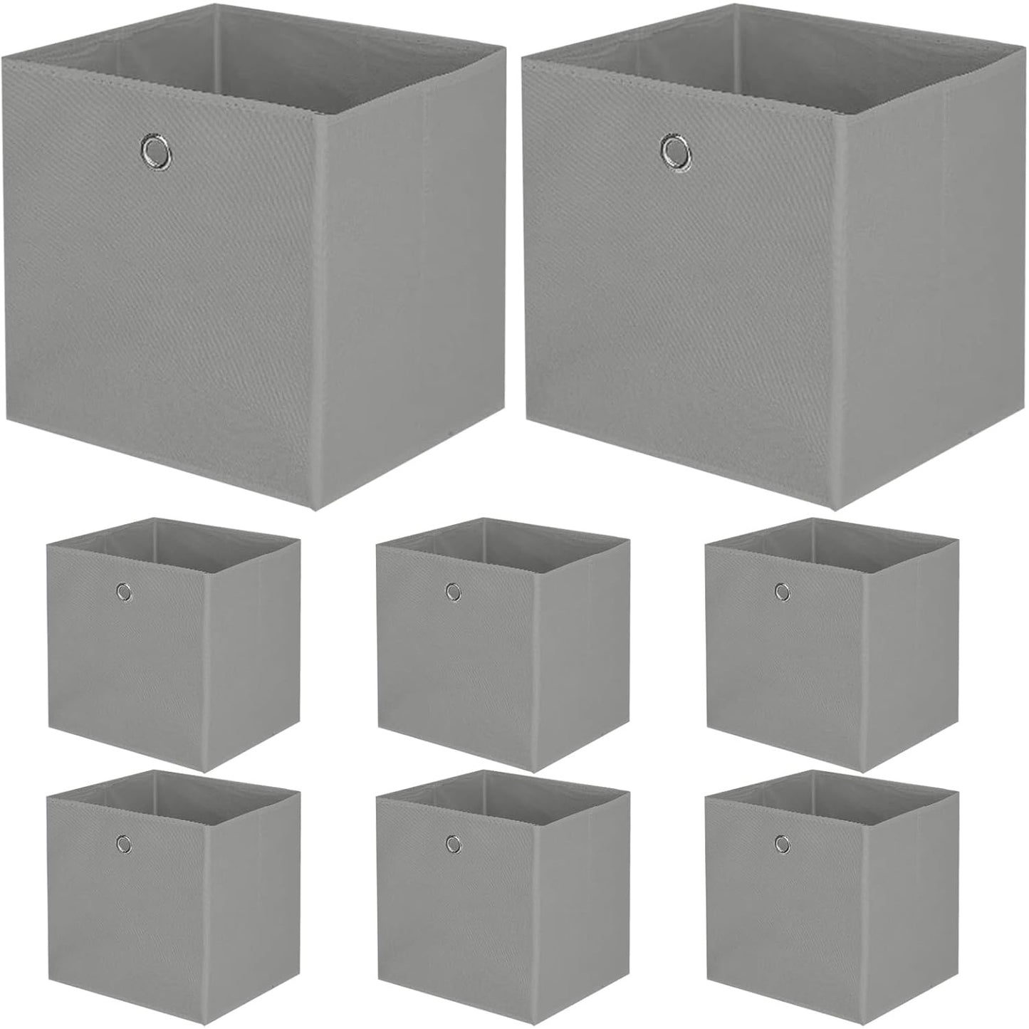 8er-Pack Aufbewahrungsboxen, Faltbox 32 x 32 x 32 cm, zusammenklappbarer Organizer, Stoffboxen, Würfel, Stoff-Faltbox mit Fingerloch für Regale oder Raumteiler