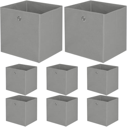 8er-Pack Aufbewahrungsboxen, Faltbox 32 x 32 x 32 cm, zusammenklappbarer Organizer, Stoffboxen, Würfel, Stoff-Faltbox mit Fingerloch für Regale oder Raumteiler