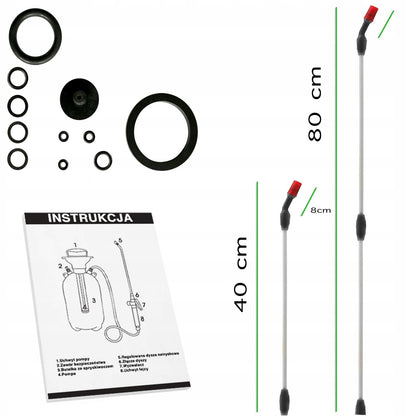 LAZYhome Druck-Gartenspritze 5L / 8L Handgerät mit verstellbarem Langlanze | Pflanzen-, Garten-, Schrebergarten- und Gewächshausespritze | Effiziente Pumpe, Strahlverstellung, bequemer Tragegurt | Leichte und langlebige Spritze für Düngemittel, Pflanzensc