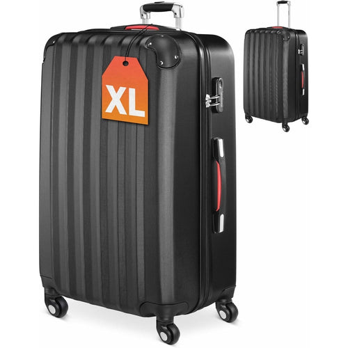 Monzana® Koffer Handgepäck ABS HardCase Gehäuse gummierte Rollen Teleskopgriff Zahlenschloss Reisekoffer Hartschalenkoffer Trolley XL