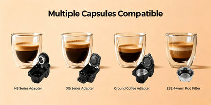 Vatertagsgeschenk, CAFELFFE MK-603 Kapsel Kaffeemaschine, 20 Bar Espressomaschine, Heiß- und Kaltkaffee, Kompatibel mit NS/DG/ESE Kapseln und gemahlenem Kaffee, 0.6L Abnehmbarer Wassertank, Automatische Abschaltung, Ideal für die Küche zu Hause und als Ge