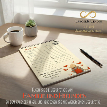 Geburtstagskalender mit Zitaten undatiert Geburtstagsplaner Wandkalender A5 immerwährend Jahresunabhängig Kalender Geburtstagsübersicht zum Aufhängen in zartem Aquarell Buch Sprüche Affirmationen