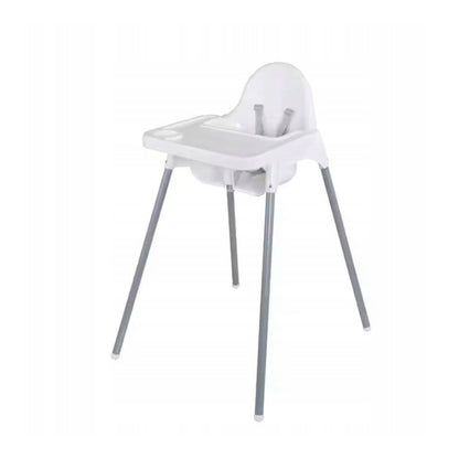 Hochstuhl zum Füttern für Kinder, 2-in-1 weißer Stuhl + Tablett mit Gurten