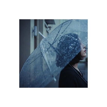 Transparenter Hochzeits-Regenschirm XXL 107 cm - Großer Regenschirm für Paare, automatische Öffnung, 8 winddichte Rippen, gebogener Griff, ideal für Hochzeit und Fotoshooting, 1 Stück