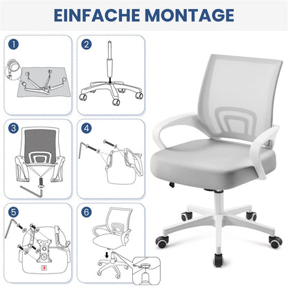 Costoffs Bürostuhl ergonomiscer Schreibtischstuhl für Büro Wohnzimmer Drehstuhl höhenverstellbarer Computerstuhl 136 kg