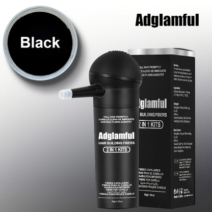 Adglamful 30G Faserpulver für Haare, 1 Stück Design mit Sprühdüse, geeignet für Menschen mit dünner werdendem Haar, zum Ausfüllen von Haaransatz  Scheitel