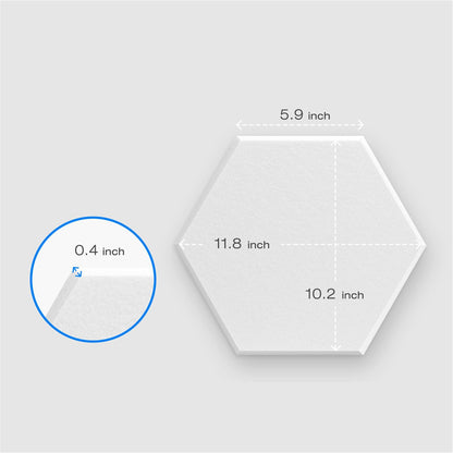 12er-Pack selbstklebende Hexagon-Akustikpaneele, 30x26x0,9 cm hochdichte Schallschutzpaneele für Wände, schalldämmende Isolierpaneele für Aufnahmen, Podcasting, Streaming