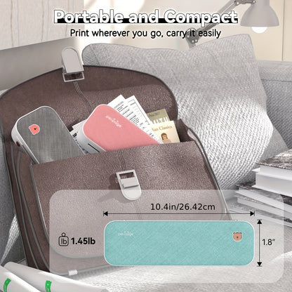 PeriPage Tragbarer Reise Drucker, Kabelloser Thermodrucker, Tattoo-Drucker, Unterstützt 8.5x11 US Letter Und A4 Thermopapier, Tattoo-Papier, Kompatibel Mit Android Und IOS Handys Und Laptops
