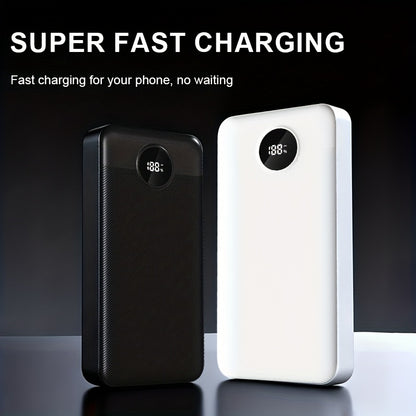 50000mAh Powerbank, bidirektionales Schnellladen, intelligentes Digitaldisplay, leicht zu transportieren, tragbares mobiles Netzteil, geeignet für iPhone, Android  digitale Geräte, kann mehrere Geräte gleichzeitig laden, sicherer Lithium-Polymer-Akku, Rei