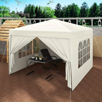 1 Stk. Pop-Up Wasserdichtes Faltbares Pavillon mit Seitenwänden für Sonnenschutz, Gartenhaus Pavillon, Strandmarkise, Outdoor Lagerung Pergola, 3 x 3 Meter, Robuste Struktur, Wasserdicht und für Sonnenschutz, Geeignet für Viele Anlässe, Fünf Farben Verfüg
