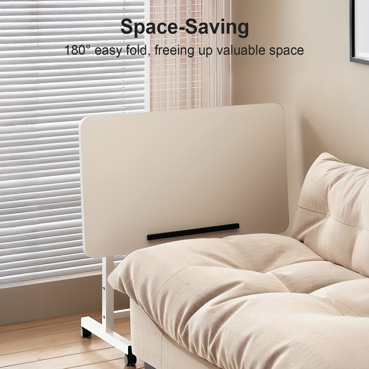 Ergonomischer höhenverstellbarer 59.94cm-95.0cm Computer-Schreibtisch mit zwei Paneelen, 0-90° Winkelverstellung & 180° klappbarer platzsparender Büroschreibtisch, stabiler  bequemer, schnell aufzubauender Klapptisch für das Homeoffice