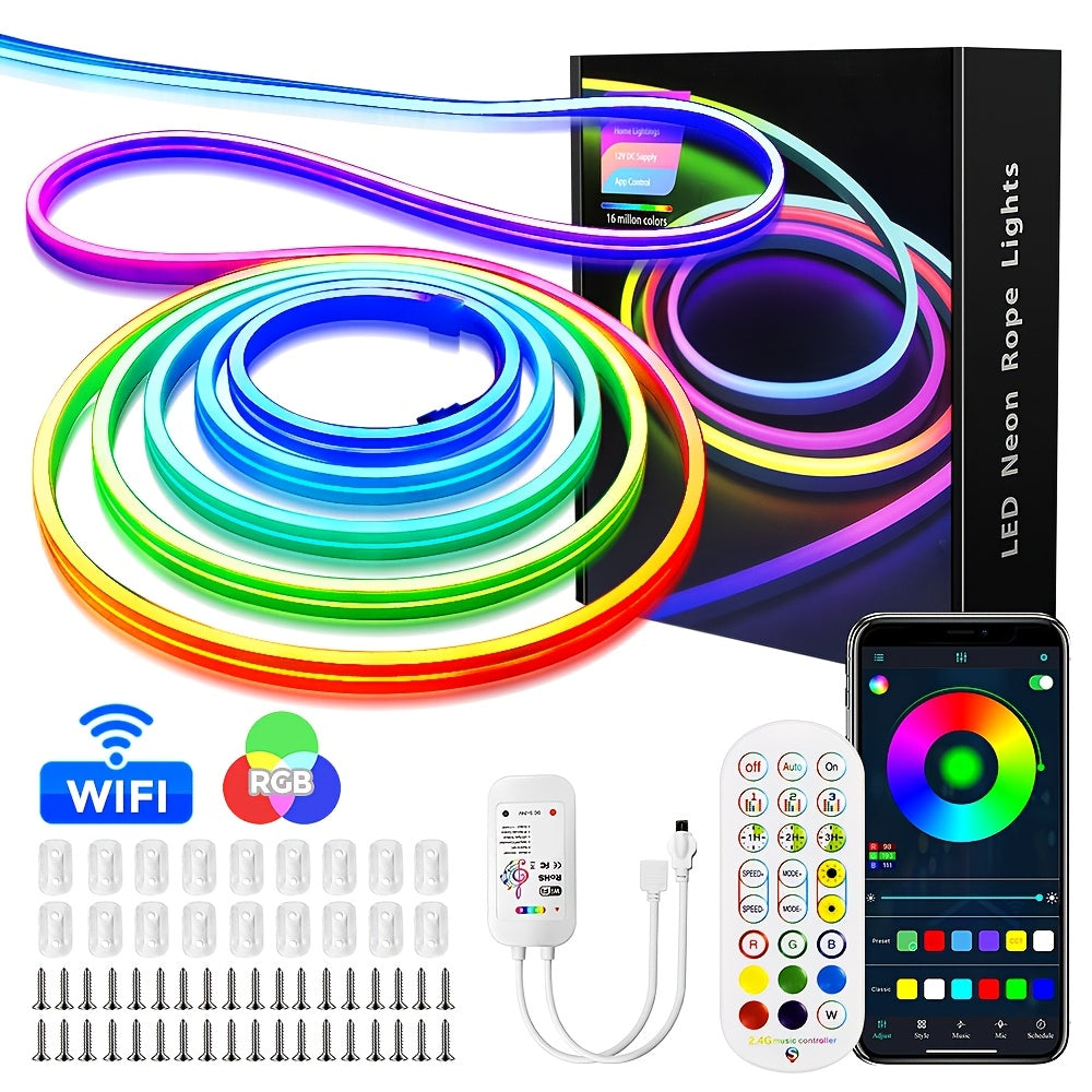 /5m RGB Neon LED-Streifen, LED-Beleuchtung für Schlafzimmer und Bett – Hauptansicht