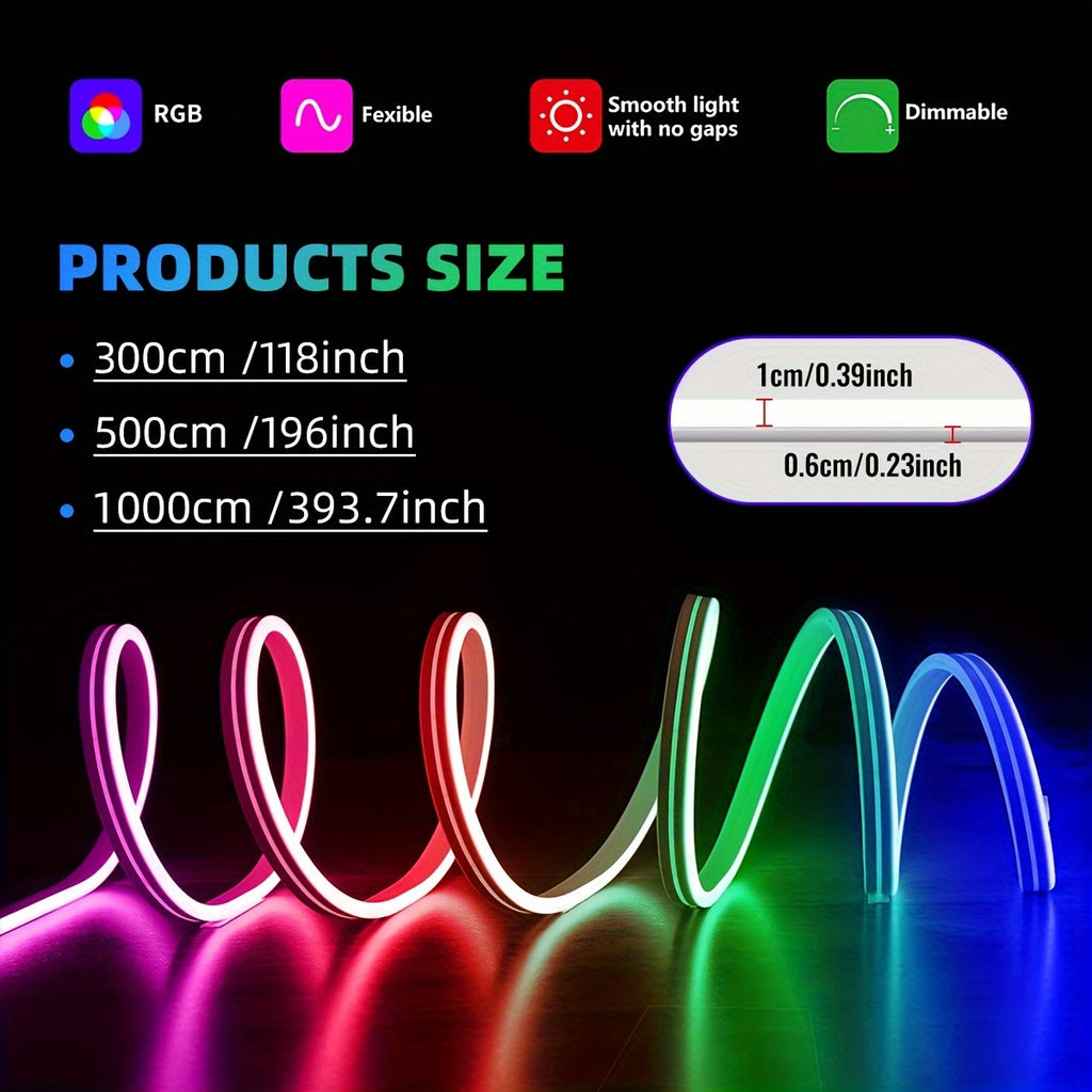 /5m RGB Neon LED-Streifen, LED-Beleuchtung für Schlafzimmer und Bett – Detailansicht 3