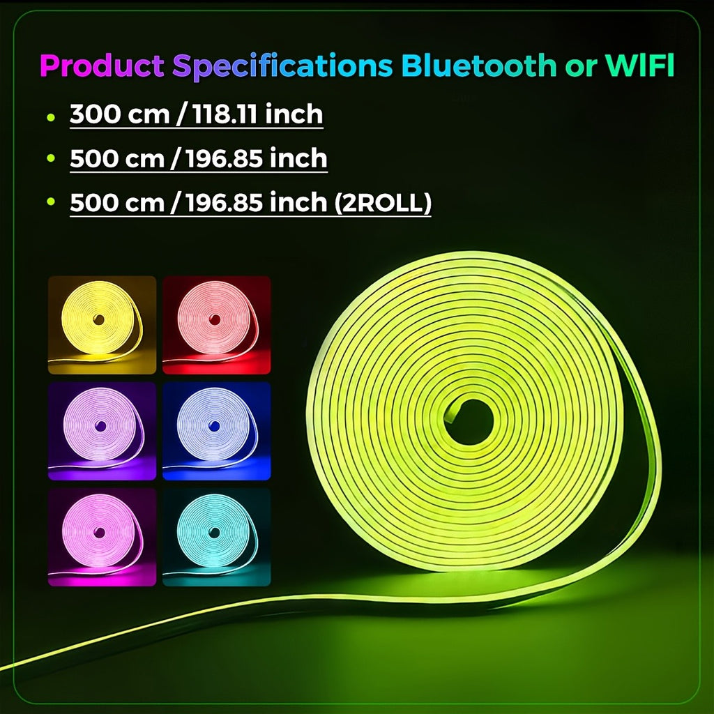 /5m RGB Neon LED-Streifen, LED-Beleuchtung für Schlafzimmer und Bett – Detailansicht 10
