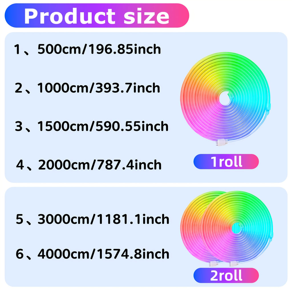 5M RGB Neon Lichtleiste, 24V für Schlafzimmer und Bett – Detailansicht 4
