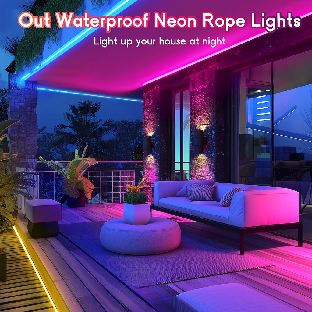 5M RGB Neon Lichtleiste, 24V für Schlafzimmer und Bett – Detailansicht 6