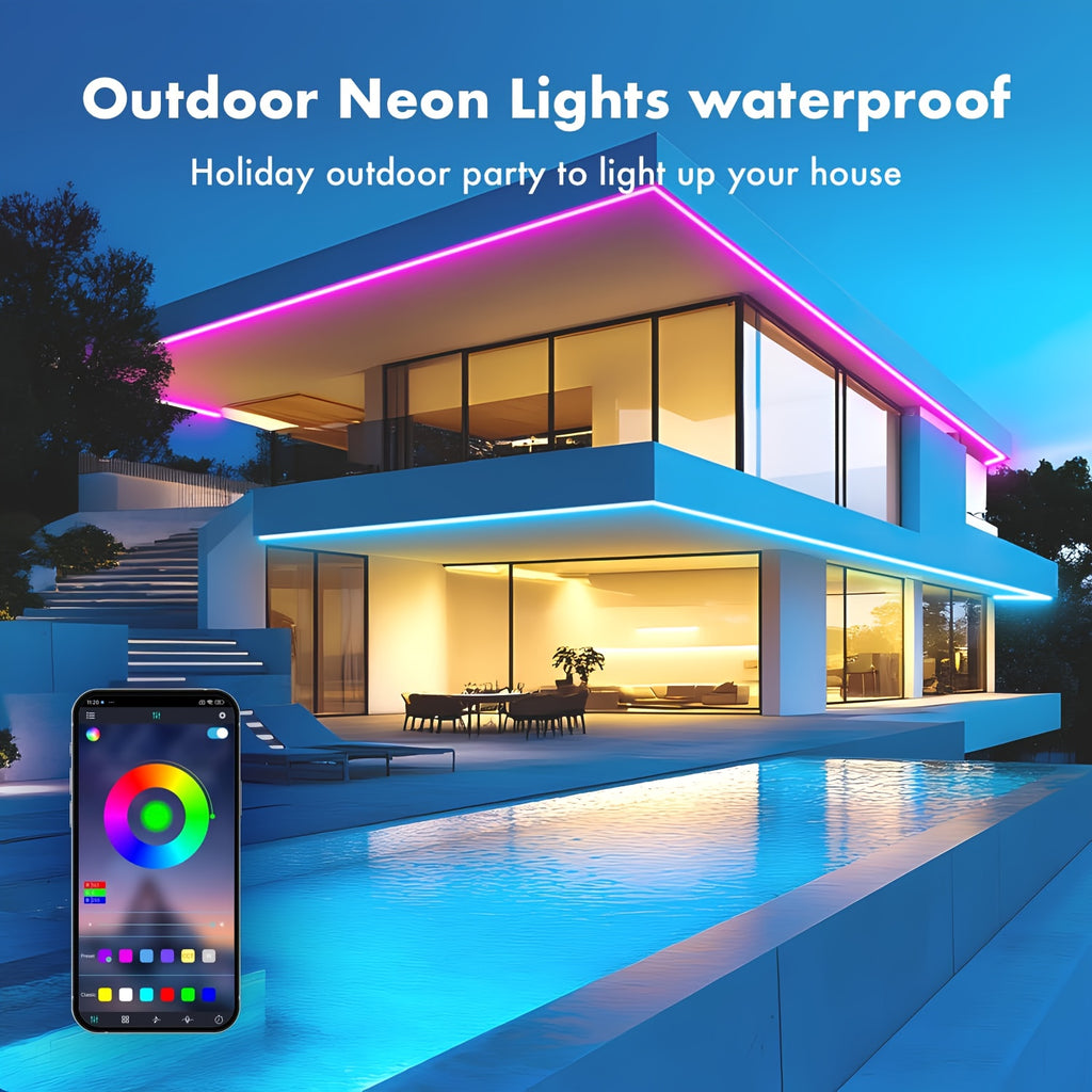5M RGB Neon Lichtleiste, 24V für Schlafzimmer und Bett – Detailansicht 13