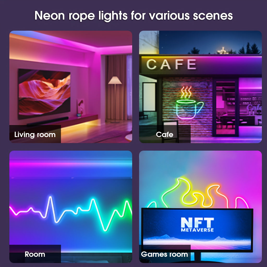 5M RGB Neon Lichtleiste, 24V für Schlafzimmer und Bett – Detailansicht 16