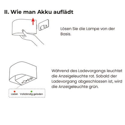 [2 Stück] Akku-Wandlampe für den Innenbereich mit Bewegungssensor, Fernbedienung, 3 Farben, Wandlicht, LED-Wandleuchte für den Innenbereich mit Auf-  Abstrahlung, 3 Modi, wiederaufladbare Akku-Wandlampen, Helligkeit einstellbar
