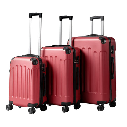 Bonnlo Kofferset 3 Teilig, Hartschale Koffer Set, Reisekoffer mit 4 Rollen, ABS-Trolley M-L-XL, mit Teleskopgriff, Viel Stauraum