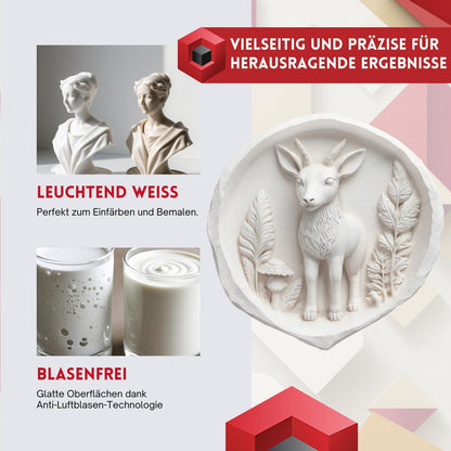 5kg DIY Giesspulver hochweiß detailgenau Xyrarock perfekt Gießen für Figuren Modelle für Silikonformen Maximale Kreativität