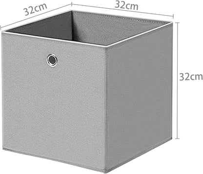 8er-Pack Aufbewahrungsboxen, Faltbox 32 x 32 x 32 cm, zusammenklappbarer Organizer, Stoffboxen, Würfel, Stoff-Faltbox mit Fingerloch für Regale oder Raumteiler