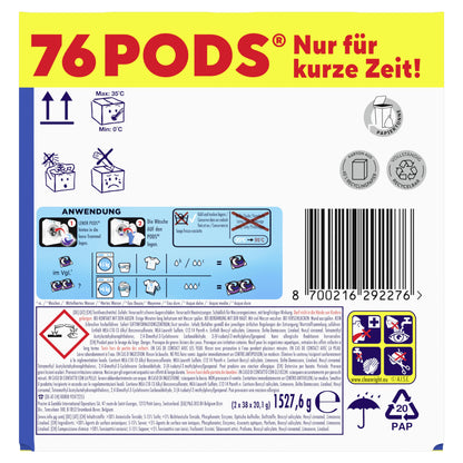 Lenor All-in-1 PODS Aprilfrisch Vollwaschmittel | 76 Waschladungen | 3x länger Frische | Geruchsentfernung | Kaltwäsche