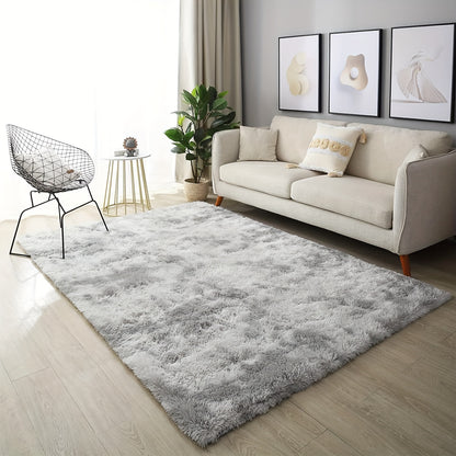 Großer Teppich 200x300 cm / 78,5"x118" Plüschteppich für Wohnzimmer, Schlafzimmer - Weiche flauschige Bodenmatte, waschbar, rechteckig (Grau)
