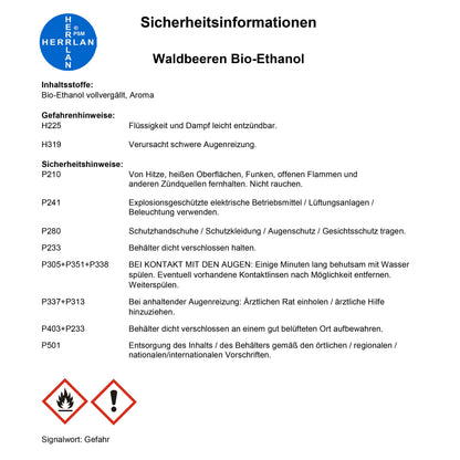 Waldbeeren - Ethanol I Kamin-Ethanol I vollvergällt I 5 Liter I reinst, wasserfrei I HERRLAN-Qualität I Made in Germany
