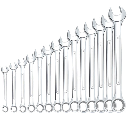 Set von Flach-Socket-Schlüsseln Retoo Handytools, 14 Elemente, Stahlschlüssel, Größen 8Mm 9Mm 10Mm 11Mm 12Mm 13Mm 14Mm 15Mm 16Mm 17Mm 19Mm 21Mm 22Mm 24Mm, Flache und Socket-Schlüssel in einem, Doppelseitige Hand-Schlüssel, Werkstattwerkzeuge, Schlüssel fü