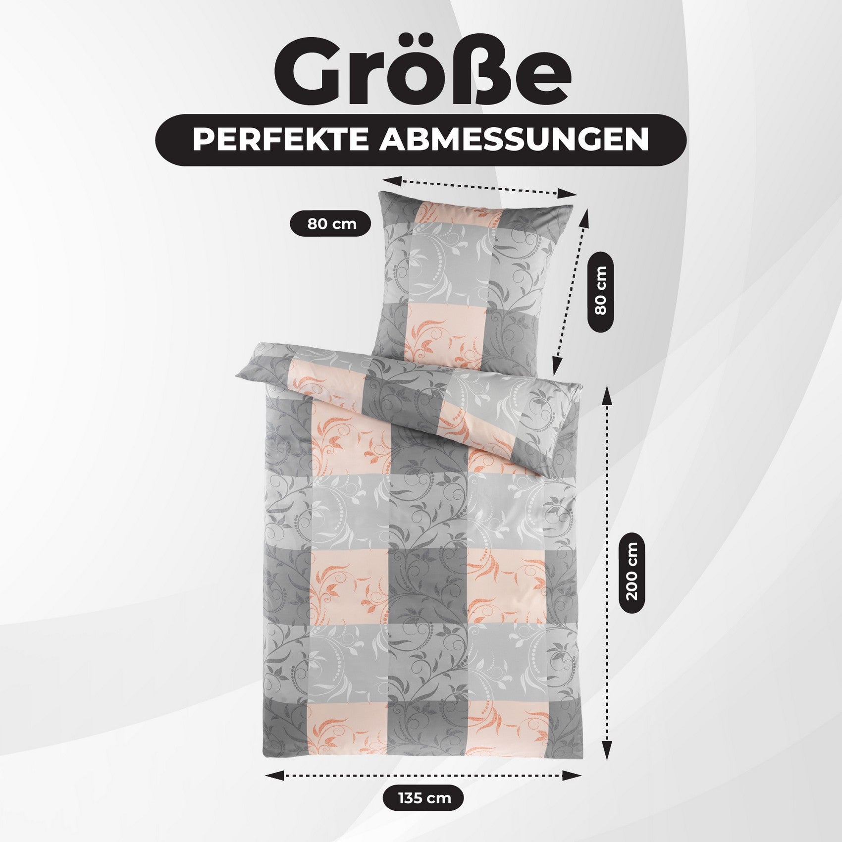 Bettwäsche 135x200 4teilig - Bettwäsche Set Allergiker geeignet - Bettbezug 135 x 200 & Kissenbezug 80x80 | modern & hochwertig
