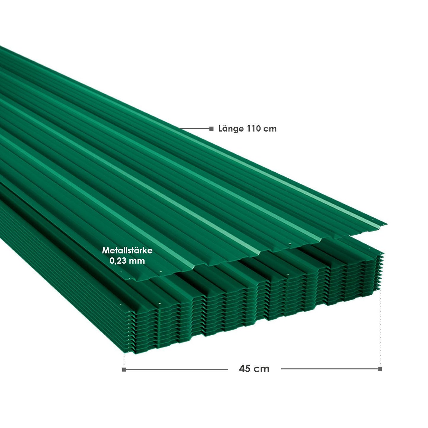 Profilblech Anthrazit Grau Grün, Verzinkter Stahl, UV-beständig und witterungsfest, 0,23 mm Materialstärke, inkl. Montagematerial