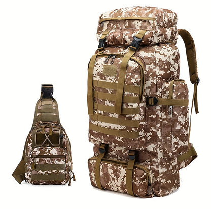 Taktischer Rucksack 2er-Set – Langlebiger Oxford-Stoff Wanderrucksack für Klettern, Camping, Reisen & Outdoor-Abenteuer – Schwerlast-Reise-Rucksack mit Mehreren Fächern, Großem Fassungsvermögen & Mehrfachtaschen-Design – Ideal für Outdoor-Aktivitäten & Re
