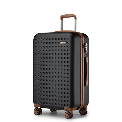2-teiliges 24/28-Zoll-Koffer-Gepäckset, blau, stilvolles Camping-ABS+PC, gepunktete Hartschale mit TSA-Schloss, Schulanfang, Urlaubsgeschenk
