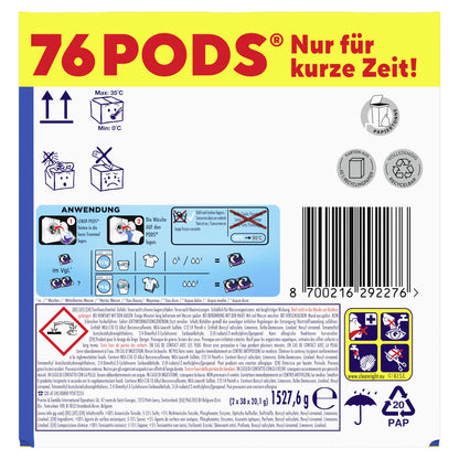 Lenor All-in-1 PODS Aprilfrisch Vollwaschmittel | 76 Waschladungen | 3x länger Frische | Geruchsentfernung | Kaltwäsche