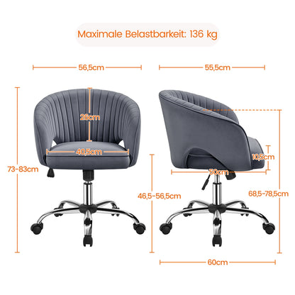 Costoffs Bürostuhl Ergonomischer Drehstuhl mit Rollen Schreibtischstuhl Höhenverstellbarer Polsterstuhl Bürosessel