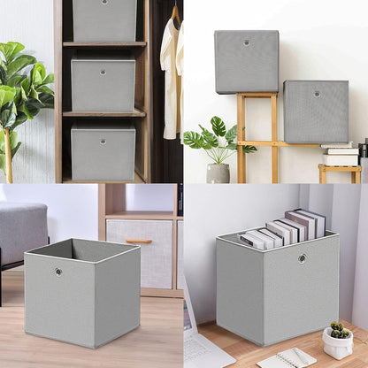 8er-Pack Aufbewahrungsboxen, Faltbox 32 x 32 x 32 cm, zusammenklappbarer Organizer, Stoffboxen, Würfel, Stoff-Faltbox mit Fingerloch für Regale oder Raumteiler