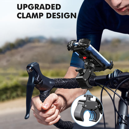 BABACOM Fahrrad Handyhalterung, Upgrade [1S Schloss] [Sicherer Schutz] Motorrad Handyhalterung, [360° Drehbar] Handyhalter für Fahrradlenker, Kompatibel mit 11.94-17.27cm Handy