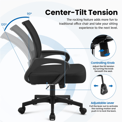 Costoffs Bürostuhl ergonomiscer Schreibtischstuhl für Büro Wohnzimmer Drehstuhl höhenverstellbarer Computerstuhl 136 kg