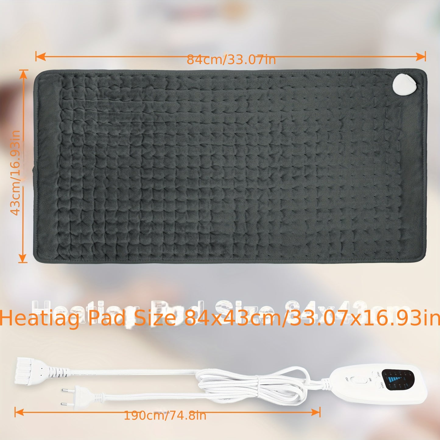 Wärmekissen – 6 Heizstufen, bis zu 140°F, 2-Stunden-Automatik-Abschaltung, 84 cm × 43 cm / 60 cm × 30 cm, weicher Flanell, maschinenwaschbar, für Nacken-, Schulter-, Knie-  Beinwärme, ein Geschenk für Männer, Mama  Papa, das perfekte Weihnachtsgeschenk