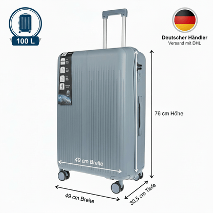 Christian Wippermann XL Jumbo 4-Rollen Koffer sehr groß 49x75x30cm Schloss | bis 111 Liter, 3,6 kg leicht |für Männer & Frauen