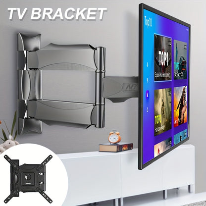 Robuster TV-Ständer mit Full-Motion-Wandhalterung, geeignet für Bildschirme von 17 bis 139,7 cm - Einfache Installation, verstellbare Schwenk- und Neigefunktionen für Wohnzimmer und Heimkinos, unterstützt bis zu 20 kg, aus schwarzem Metall