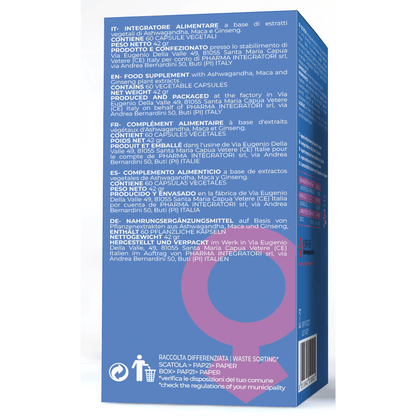 Natürlicher Integrator mit Ashwagandha KSM-66, Ginseng, Zinkgluconat, Maca