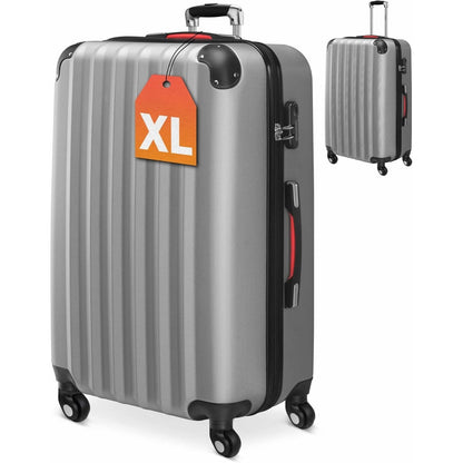 Monzana® Koffer Handgepäck ABS HardCase Gehäuse gummierte Rollen Teleskopgriff Zahlenschloss Reisekoffer Hartschalenkoffer Trolley XL