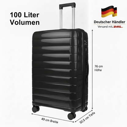 Christian Wippermann XL Jumbo 4-Rollen Koffer sehr groß 49x75x30cm Schloss | bis 111 Liter, 3,6 kg leicht |für Männer & Frauen
