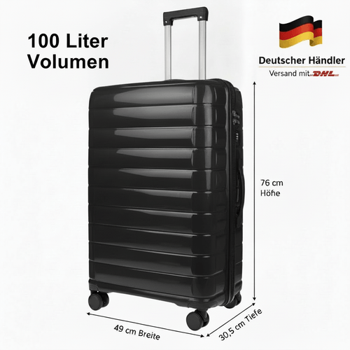 Christian Wippermann XL Jumbo 4-Rollen Koffer sehr groß 49x75x30cm Schloss | bis 111 Liter, 3,6 kg leicht |für Männer & Frauen