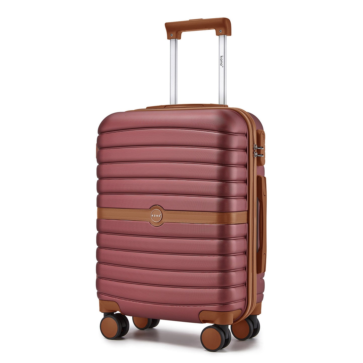 Kono Koffer, 20 Zoll, 24 Zoll, 28 Zoll, ABS+PC, Camping-Gestreiftes Design mit Farbblock-Details, Hartschale mit Spinner-Rollen, Black Friday, Thanksgiving, Weihnachtsgeschenk