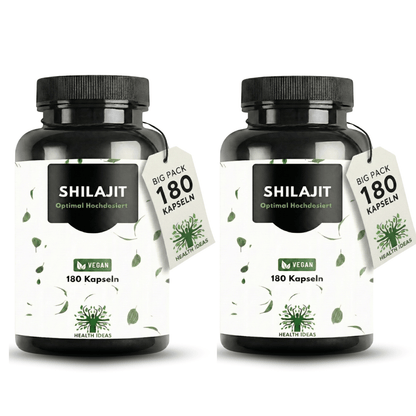 Shilajit Kapseln mit Huminsäure & Spurenelementen – 1300 Mg pro Portion – 180 vegane Kapseln – Shilajit Mumijo Supplement für Erwachsene